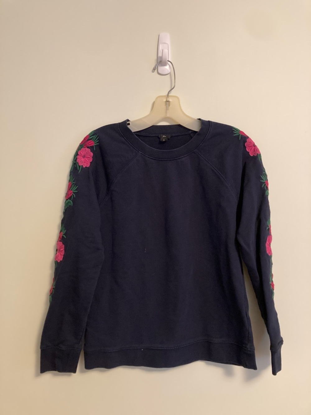 J. Crew Navy Ribbed Crewneck Sweatshirt